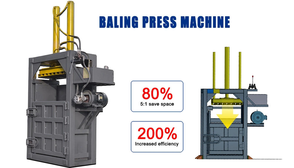 CE Approved Waste Tyre Baling Machine /Cardboard Plastic Bottle Press Baler