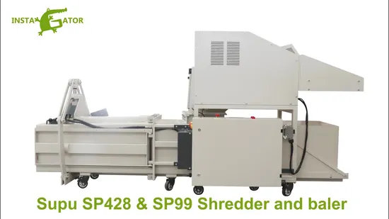 Heavy Duty Waste Paper Document Cross Cut Shredder and Baler