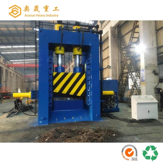 China Sucata Industrial Ferro Aço Alumínio Rebar Chapa de Aço Quadrada Redonda Guilhotina Pórtico Cortador Reciclagem Máquina de Cisalhamento Fabricante