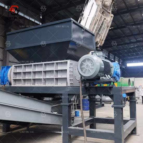 Preço da máquina trituradora de pneus de garrafa de plástico de sucata de borracha de dois eixos